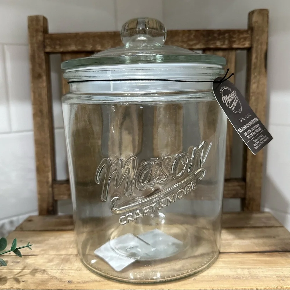 🆕 Mason 64oz Glass Storage Jar / Canister!!